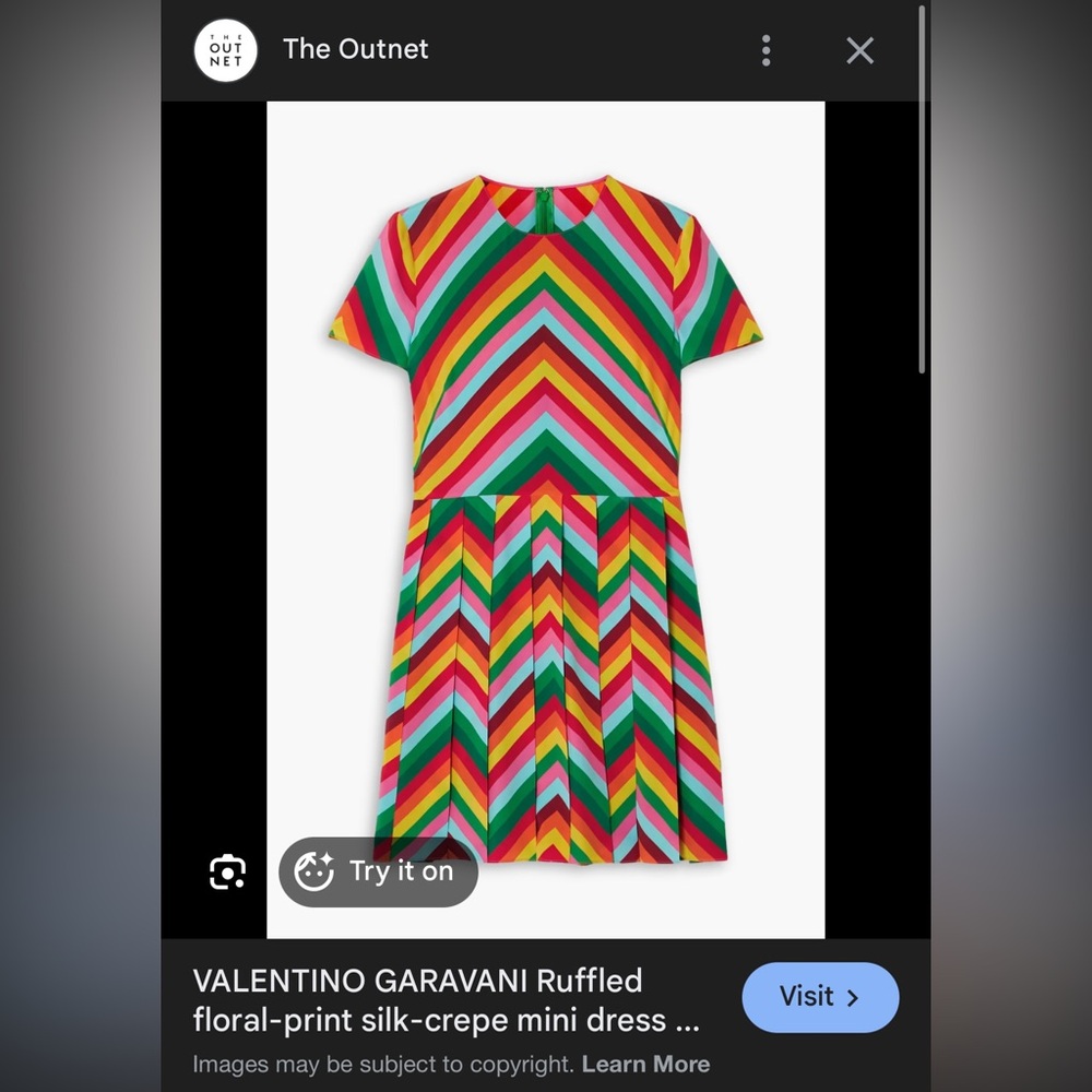 Valentino Rainbow Chevron Dress - Picture 7 of 11